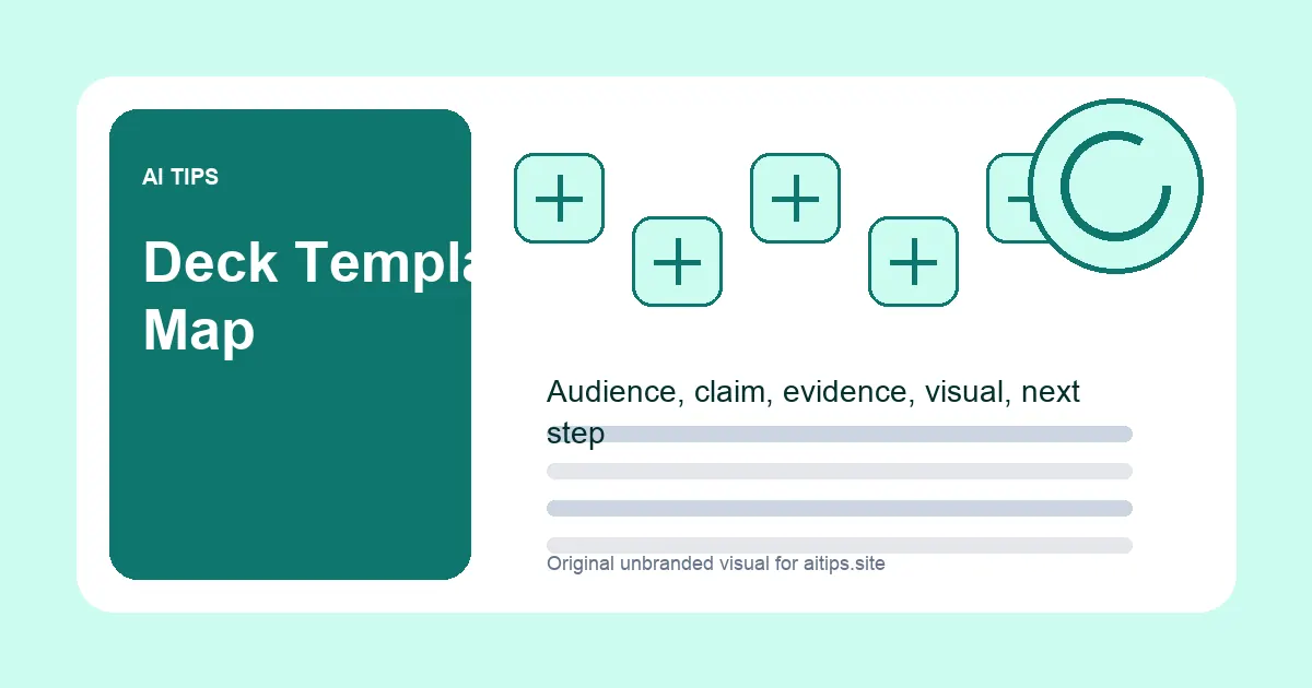 Deck template map visual with audience claim evidence visual and next step