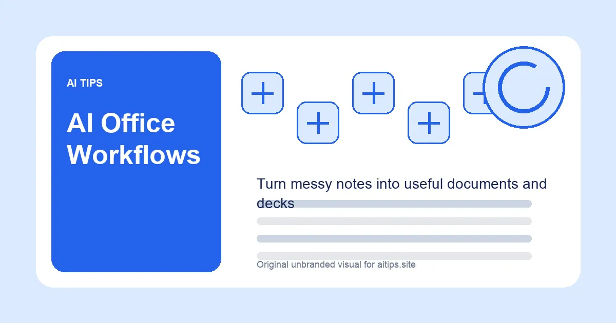 Original AI office workflow illustration for documents and presentations