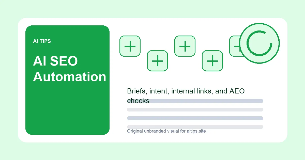 Original AI SEO workflow illustration for briefs and internal links